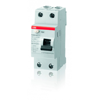 ABB FH202AC УЗО 2P 25A 30mA (AC) - Электрика, НВА - Модульное оборудование - Узо - магазин электрооборудования amperomvolt.ru