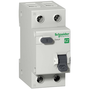 Дифференциальный автоматический выключатель Schneider Electric EASY 9 1P+N 20А 30мА C AC 4,5 кА - Электрика, НВА - Модульное оборудование - Дифференциальные автоматы - магазин электрооборудования amperomvolt.ru